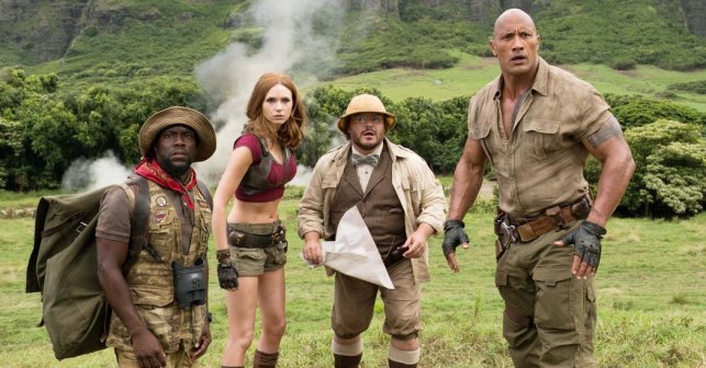 Dwayne Johnson, Jack Black, Karen Gillan, Kevin Heart, Jumanji